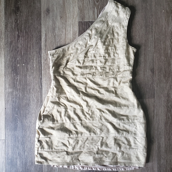 Express Dresses & Skirts - Express Gold Bandage Style Dress Size M
